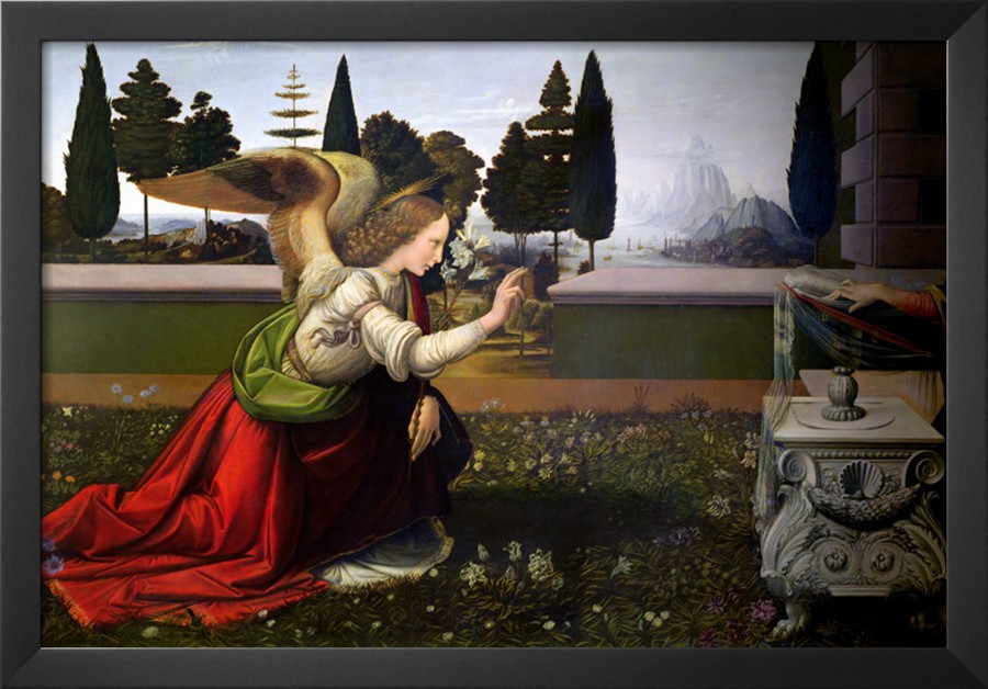 Angel Gabriel, From The Annunciation,(Detail) - Leonardo Da Vinci Painting